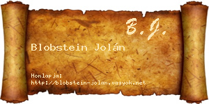 Blobstein Jolán névjegykártya