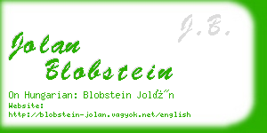 jolan blobstein business card